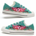 LTS-U-Ani-ZF-Flmg-220124VY10 @ Flamingo Zip Flower-Flamingo Zipper Flower Low Top Shoes