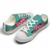 LTS-U-Ani-ZF-Flmg-220124VY10 @ Flamingo Zip Flower-Flamingo Zipper Flower Low Top Shoes