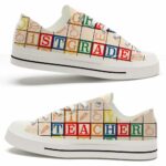 LTS-U-Job-TW-Sc1-220124VY10 @ 1st Grade Teacher Woo-1St Grade Teacher Colorful Blocks Low Top Shoes
