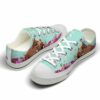 LTS-U-Ani-PF-Hrse-220124NA10 @ Horse Pink Flowe-Horse Pink Flowers Low Top Shoes