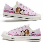 LTS-U-Ani-PF-Gpig-220124VY10 @ Guinea Pig Pink Flora-Guinea Pig Pink Flowers Low Top Shoes