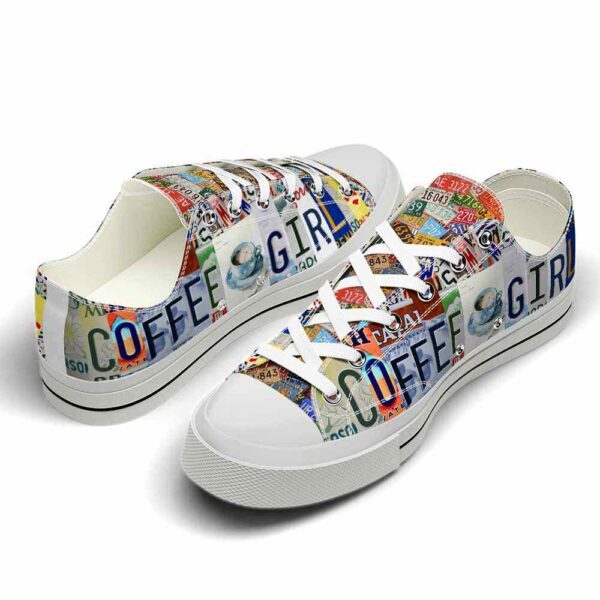 LTS-U-Hobb-LP-Cfee-220124NA10 @ Coffee License Plat-Coffee License Plate Low Top Shoes