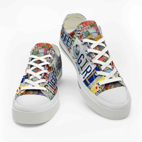 LTS-U-Hobb-LP-Cfee-220124NA10 @ Coffee License Plat-Coffee License Plate Low Top Shoes