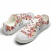 LTS-U-Dog-PF-Husky-220124NA10 @ Husky Pastel Flowe-Siberian Husky Pastel Flowers Low Top Shoes