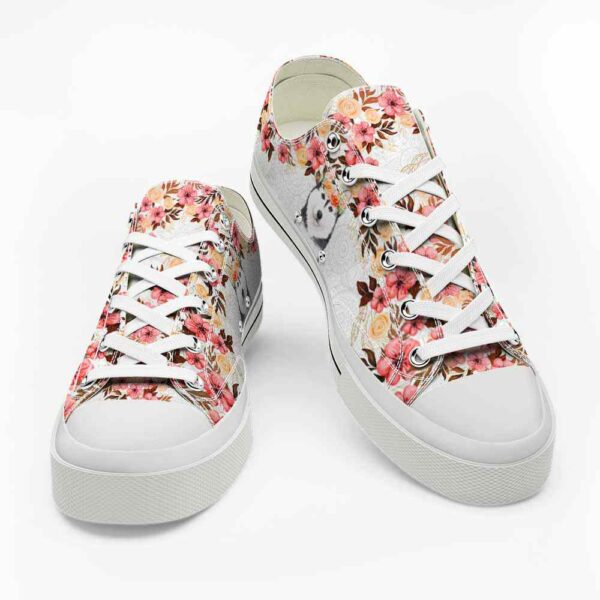 LTS-U-Dog-PF-Husky-220124NA10 @ Husky Pastel Flowe-Siberian Husky Pastel Flowers Low Top Shoes