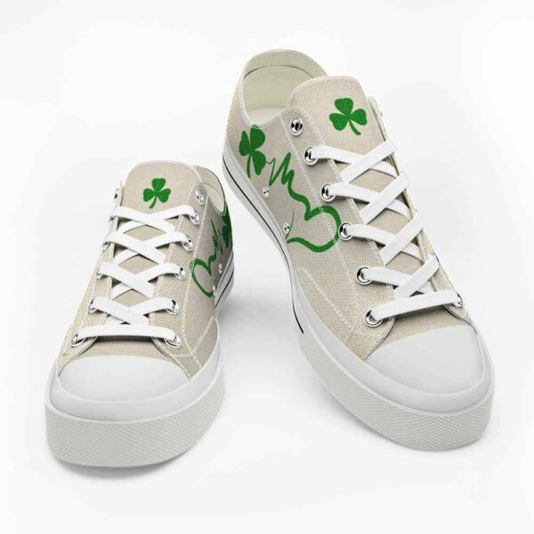LTS-U-Ctry-SH-Irsh-220124VY10 @ Irish Sharmrock Heartbea-Irish Clover Heartbeat Low Top Shoes