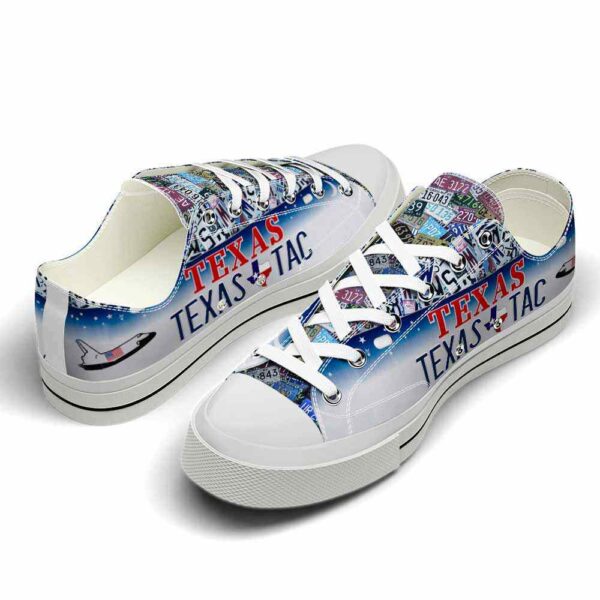 LTS-U-Stt-TLP-Txs-220124NA10 @ Texas Tac License Plat-Texas Texas Tac License Plate Low Top Shoes