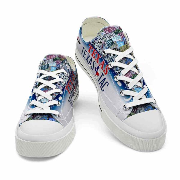 LTS-U-Stt-TLP-Txs-220124NA10 @ Texas Tac License Plat-Texas Texas Tac License Plate Low Top Shoes