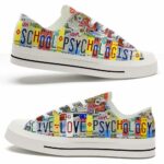 LTS-U-Job-LP-T13-220124NA10 @ School Psychologist License Plat-School Psychologist Live Love Psychology License Plate Low Top Shoes