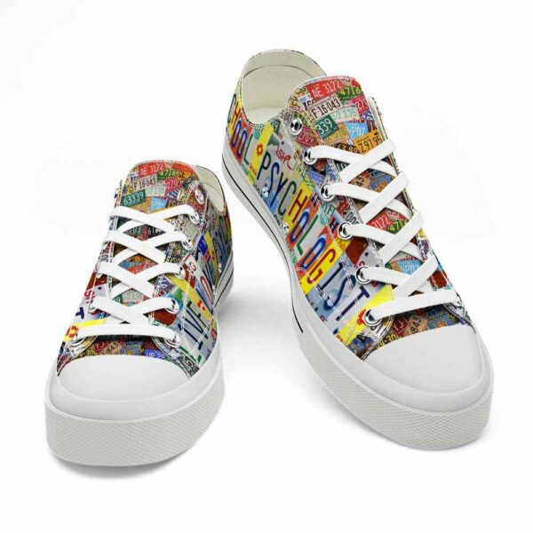 LTS-U-Job-LP-T13-220124NA10 @ School Psychologist License Plat-School Psychologist Live Love Psychology License Plate Low Top Shoes
