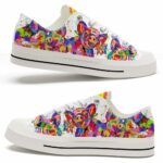 LTS-U-Ani-OP-Pig-220124VY10 @ Pig Oil Paintin-Pig Colorful Oil Painting Low Top Shoes