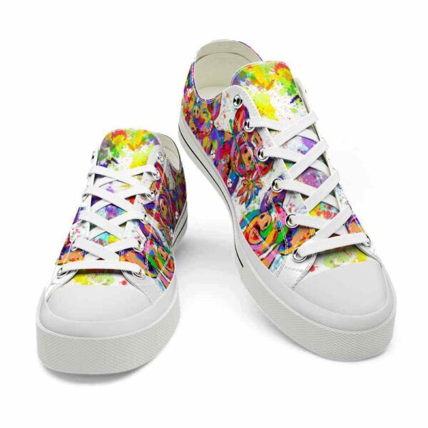 LTS-U-Ani-OP-Pig-220124VY10 @ Pig Oil Paintin-Pig Colorful Oil Painting Low Top Shoes