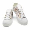 LTS-U-Dog-CFP-Pug-220124VY10 @ Pug Cute Flower Patter-Pug Cute Hearts Flowers Pattern Low Top Shoes