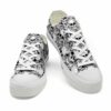 LTS-U-Hobb-RW-Skl-220124VY10 @ Skull Rose Whit-Skull Rose Black White Pattern Low Top Shoes