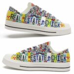 LTS-U-Job-CLP-Relt-220124NA10 @ Real Estate Chick License Plat-Realtor License Plate Low Top Shoes