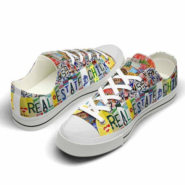 LTS-U-Job-CLP-Relt-220124NA10 @ Real Estate Chick License Plat-Realtor License Plate Low Top Shoes