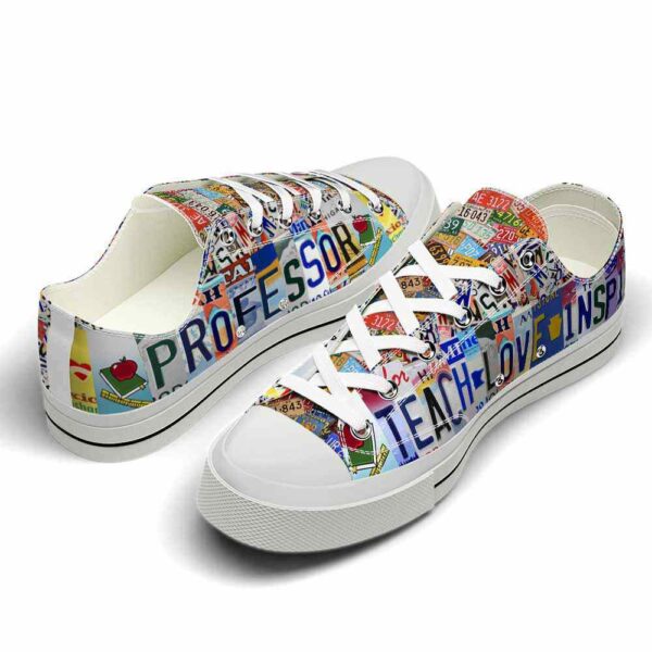 LTS-U-Job-TLIL-Prfs-220124NA10 @ Professor Teach Love Inspire License Plat-Professor Professor Teach Love Inspire License Plate Low Top Shoes