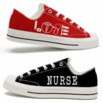 LTS-U-Nur-LB-Nur-220124VY10 @ Nurse Love B-Nurse Love Red Black Low Top Shoes