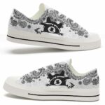 LTS-U-Ani-MBW-Rcon-220124VY10 @ Raccoon Mandala Black Whit-Raccoon Black White Mandala Low Top Shoes
