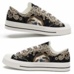 LTS-U-Ani-MC-Slth-220124VY10 @ Sloth Mandala Colo-Sloth Gold Mandala Low Top Shoes