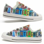 LTS-U-Job-LP-T5-220124NA10 @ Math Teacher License Plat-Math Teacher Pi License Plate Low Top Shoes