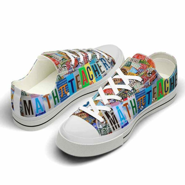 LTS-U-Job-LP-T5-220124NA10 @ Math Teacher License Plat-Math Teacher Pi License Plate Low Top Shoes
