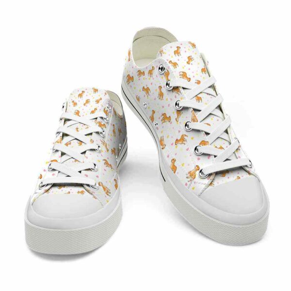 LTS-U-Dog-HPP-PBul-220124NA10 @ Pitbull Heart Pink Patter-Pit Bull Hearts Pattern Low Top Shoes