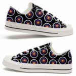 LTS-U-Hobb-DC-Ache-220124VY10 @ Archery Dark Circl-Archery Target Pattern Black Low Top Shoes