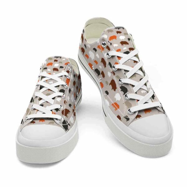 LTS-U-Ani-AP-Pig-220124VY10 @ Pig Animal Patter-Pig Retro Pattern Low Top Shoes