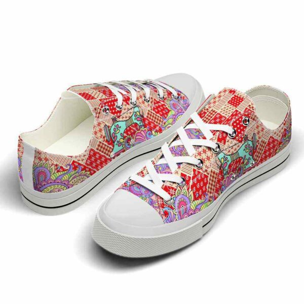 LTS-U-Job-SRQ-Sew-220124VY10 @ Sewing Sew Red Quil-Sewing Red Quilt Low Top Shoes