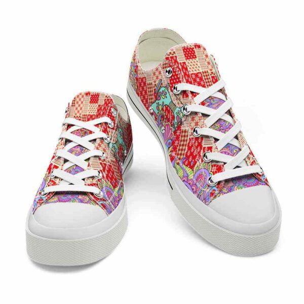 LTS-U-Job-SRQ-Sew-220124VY10 @ Sewing Sew Red Quil-Sewing Red Quilt Low Top Shoes