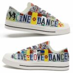 LTS-U-Hobb-LP-Ldan-220124NA10 @ Line Dance License Plat-Line Dance Live Love Dance License Plate Low Top Shoes