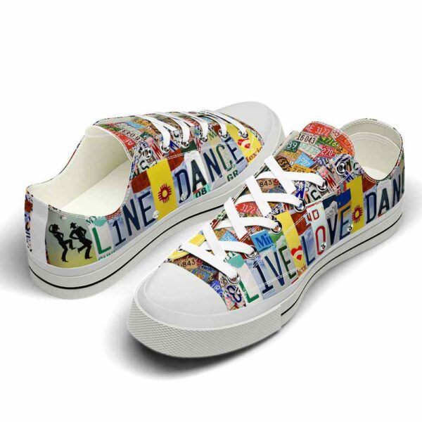 LTS-U-Hobb-LP-Ldan-220124NA10 @ Line Dance License Plat-Line Dance Live Love Dance License Plate Low Top Shoes