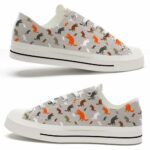 LTS-U-Ani-AP-Rcon-220124VY10 @ Raccoon Animal Patter-Raccoon Retro Pattern Low Top Shoes