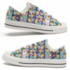 LTS-U-Dog-SLP-Pug-220124VY10 @ Pug Star Line Patter-Pug Star Lines Pattern Low Top Shoes