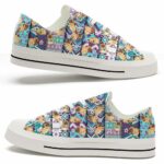 LTS-U-Dog-SLP-Pug-220124VY10 @ Pug Star Line Patter-Pug Star Lines Pattern Low Top Shoes