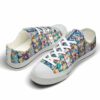 LTS-U-Dog-SLP-Pug-220124VY10 @ Pug Star Line Patter-Pug Star Lines Pattern Low Top Shoes