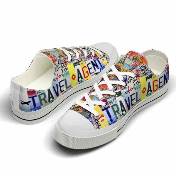LTS-U-Job-LP-Tvel-220124NA10 @ Travel Agent License Plat-Travel Agent License Plate Low Top Shoes