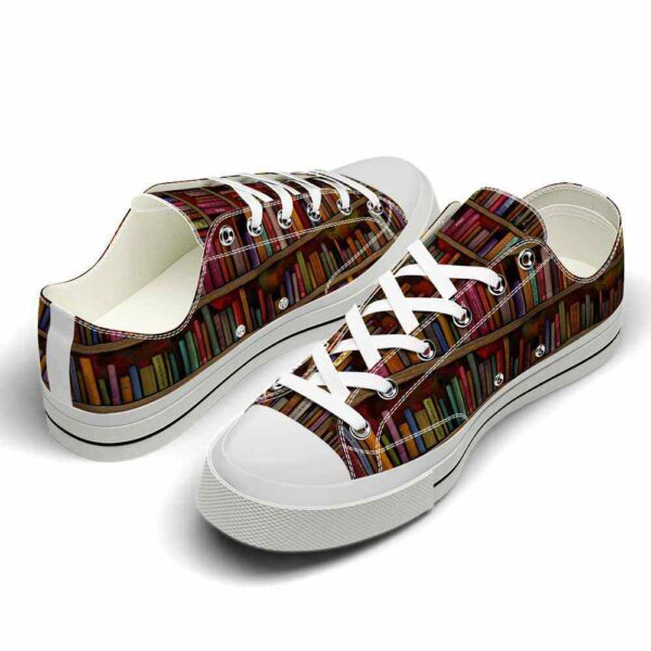 LTS-U-Job-VB-T11-220124VY10 @ Librarian Vintage Bookshel-Librarian Vintage Bookshelf Low Top Shoes