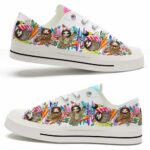 LTS-U-Ani-CAC-Slth-220124VY10 @ Sloth Cute Animal Colo-Sloth Colorful Rainbow Low Top Shoes