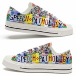LTS-U-Nur-LP-SpThe-220124NA10 @ Speech Pathology License Plat-Speech Therapist Speech Pathology License Plate Low Top Shoes