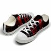LTS-U-Hobb-RW-Skl-220124NA10 @ Skull Red Woo-Skull Red Dark Wood Low Top Shoes