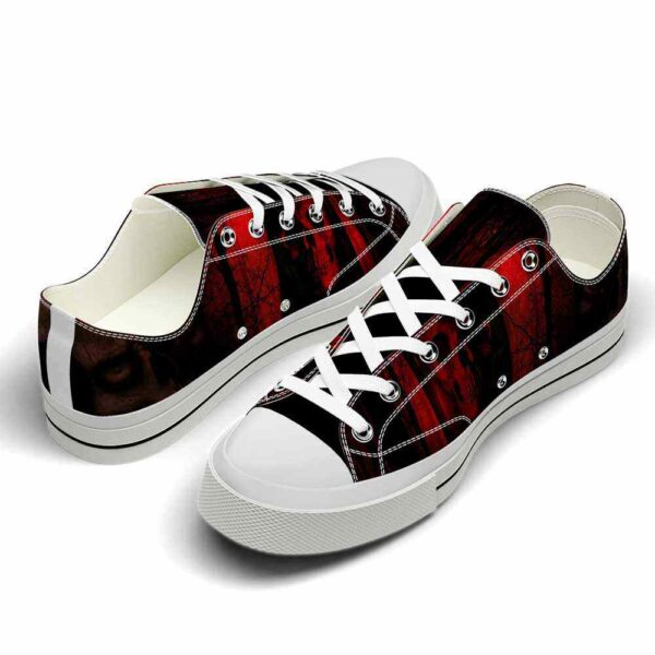 LTS-U-Hobb-RW-Skl-220124NA10 @ Skull Red Woo-Skull Red Dark Wood Low Top Shoes