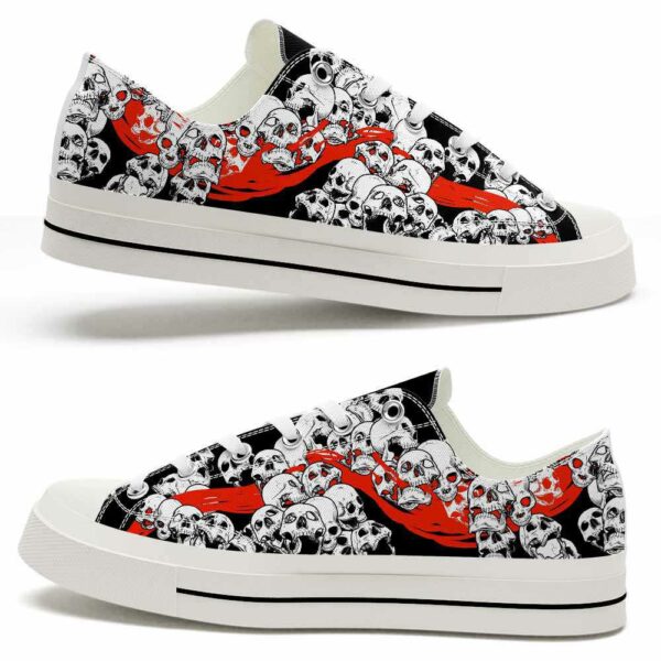 LTS-U-Hobb-BL-Skl-220124VY10 @ Skull Blood Lin-Skull Skull Blood Trail Low Top Shoes