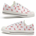 LTS-U-Ani-PC-Pig-220124VY11 @ Pig Pattern Cut-Pig Pink Hearts Pattern Low Top Shoes