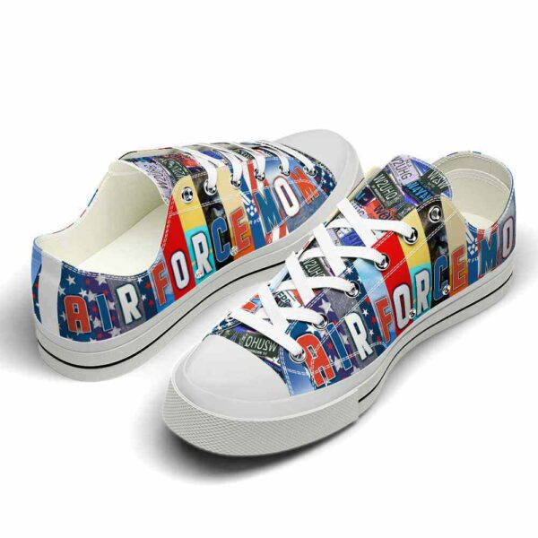 LTS-U-M-AFLP-M0-220124VY10 @ Mom Air Force Lisence Palett-Air Force Mom License Plate Low Top Shoes