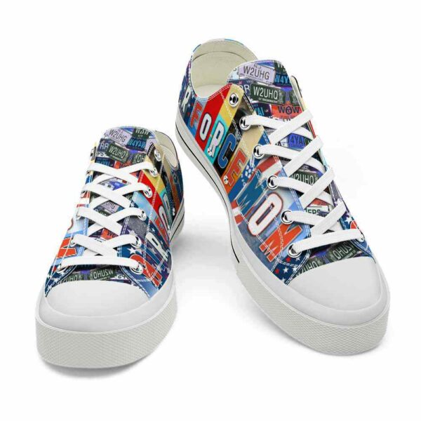 LTS-U-M-AFLP-M0-220124VY10 @ Mom Air Force Lisence Palett-Air Force Mom License Plate Low Top Shoes