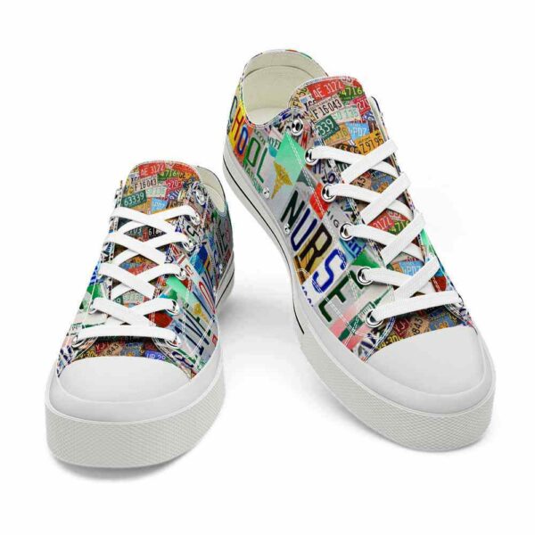 LTS-U-Job-LLSL-T12-220124NA10 @ School Nurse Live Love Save Live-School Nurse Live Love Save Lives License Plate Low Top Shoes