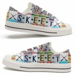 LTS-U-Hobb-CP-Sket-220124NA10 @ Skeet Colorful Plate-Skeet Shooting License Plate Low Top Shoes