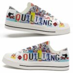 LTS-U-Hobb-LP-Quil-220124NA10 @ Quilting License Plat-Quilting License Plate Low Top Shoes